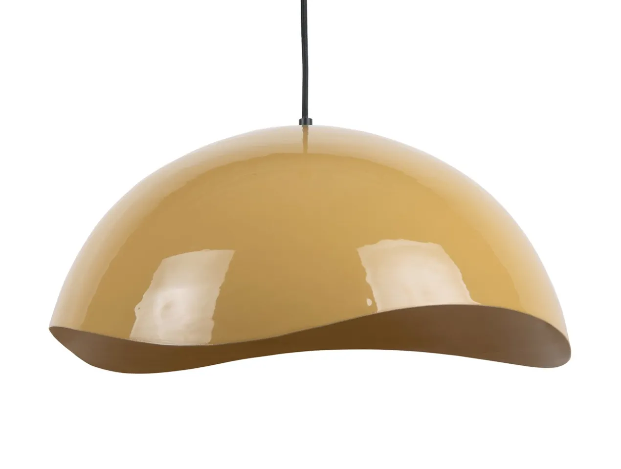 Pendant lamp Waved large enamel honey yellow
