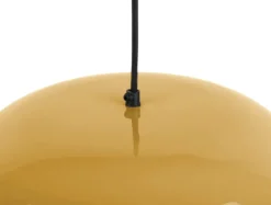 Pendant lamp Waved large enamel honey yellow