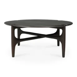 PI koffietafel rond - mahonie 80