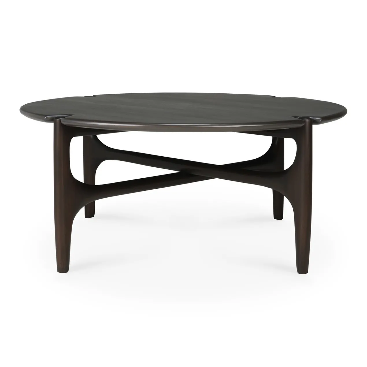 PI koffietafel rond - mahonie 80