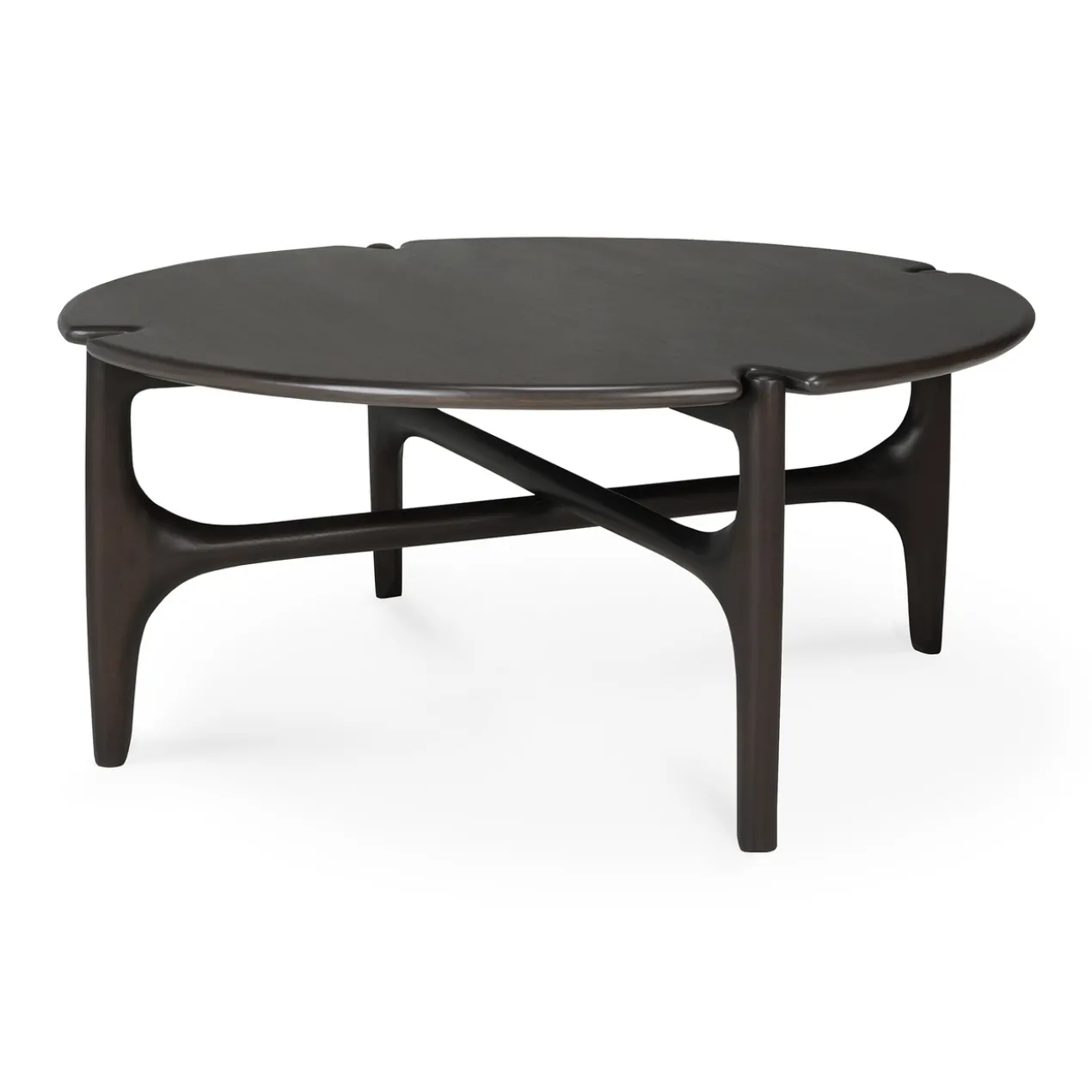 PI koffietafel rond - mahonie 80