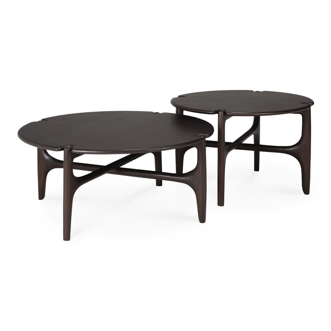 PI koffietafel rond - mahonie 80
