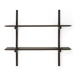 PI wandplank - 2 planken - donkerbruin mahonie