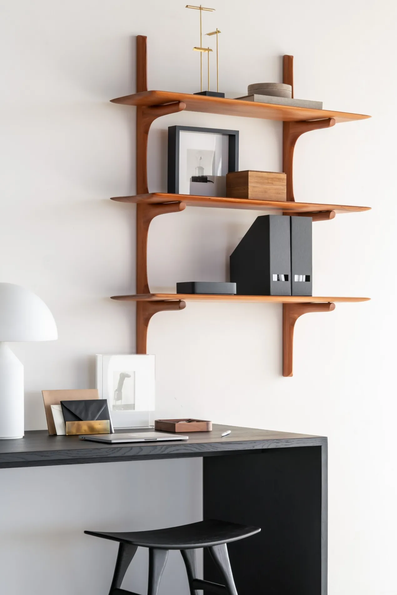 PI wandplank - 3 planken - mahonie