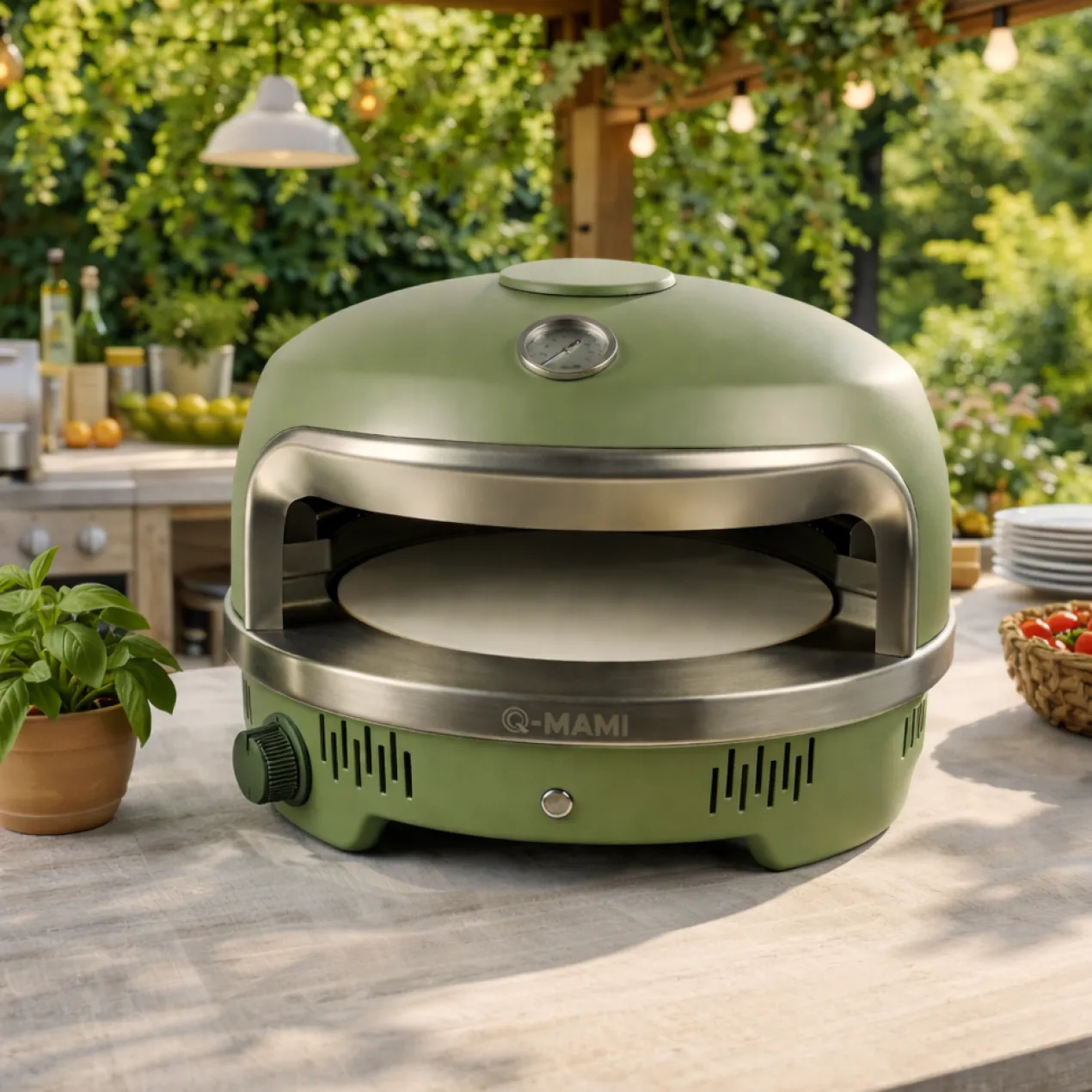 Pizzaoven Set Crustiq Groen