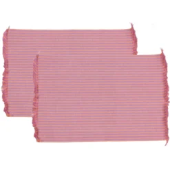 Placemat Maddy pink orange stripe - set van 2