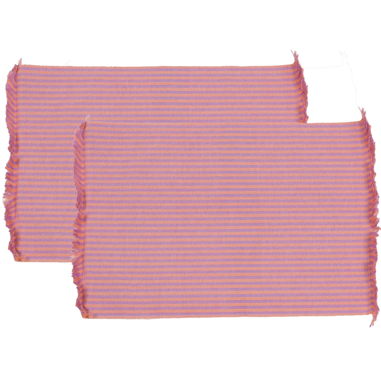 Placemat Maddy pink orange stripe - set van 2