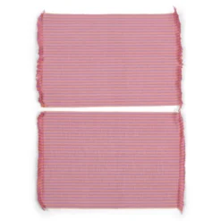 Placemat Maddy pink orange stripe - set van 2