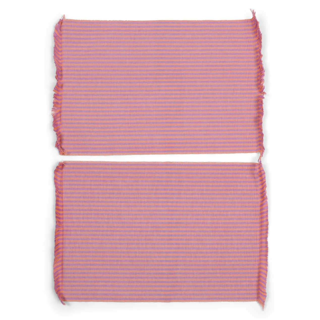 Placemat Maddy pink orange stripe - set van 2