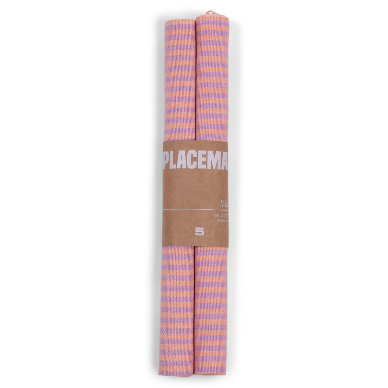 Placemat Maddy pink orange stripe - set van 2