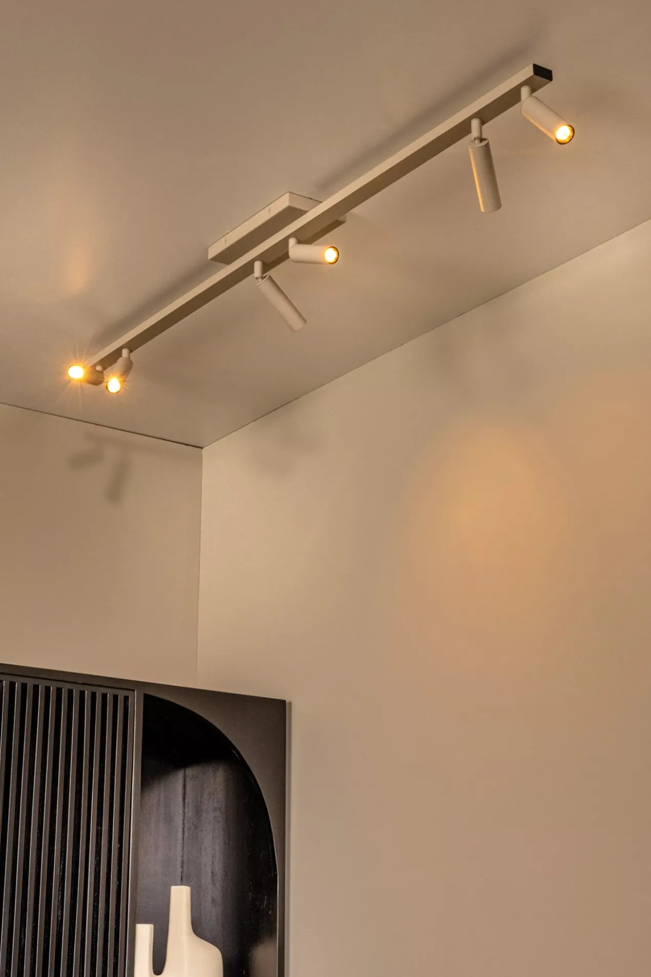 Plafondspot Keoni 6-lichts taupe
