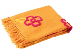 Plaid bloemen Oranje Roze Geel