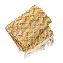 Plaid katoenmix wave ochre