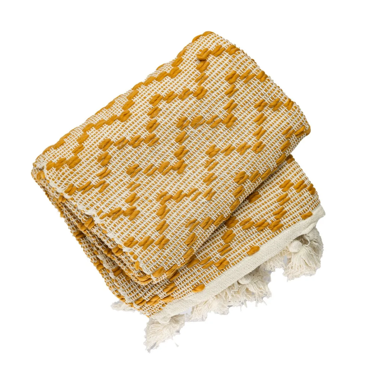 Plaid katoenmix wave ochre