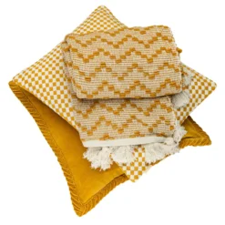 Plaid katoenmix wave ochre