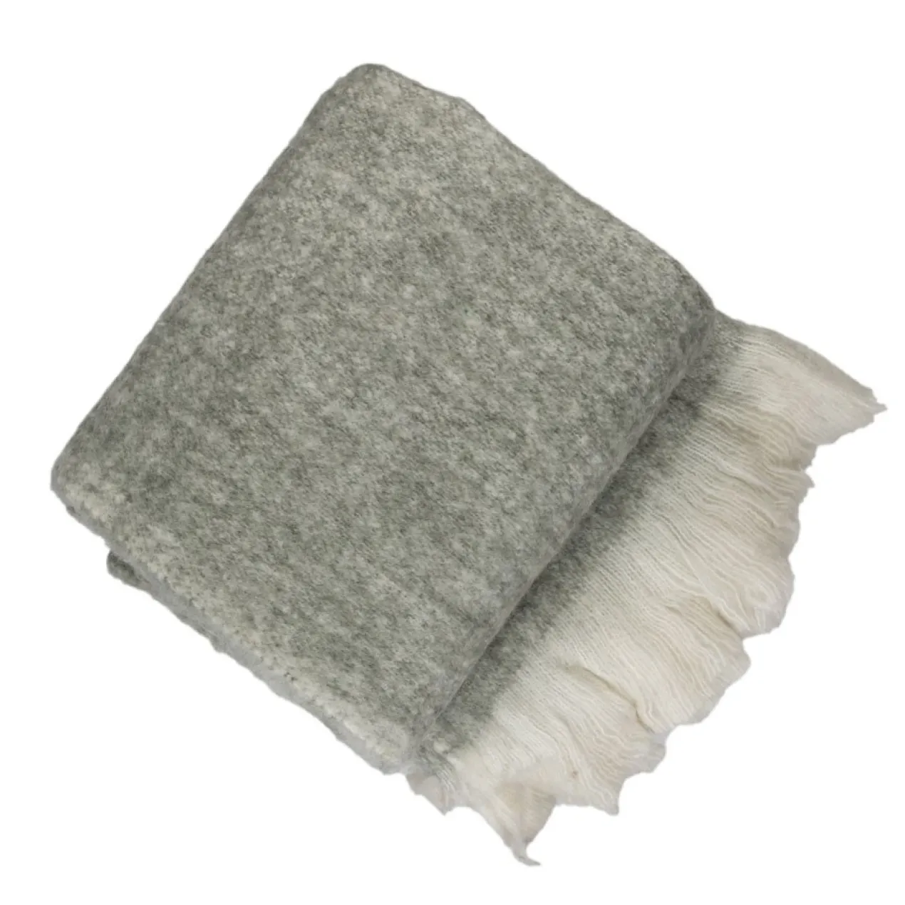 Plaid woolmix Fringe moongrey