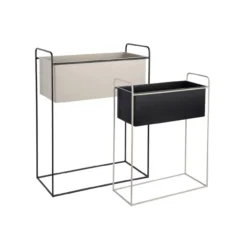 Plantenbak Reina black/warm grey - set van 2