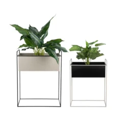 Plantenbak Reina black/warm grey - set van 2