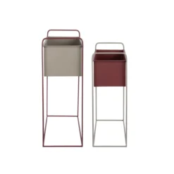 Plantenbak Reina burgundy/warm grey - set van 2
