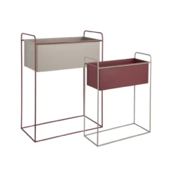 Plantenbak Reina burgundy/warm grey - set van 2