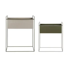 Plantenbak Reina luxury green/warm grey - set van 2