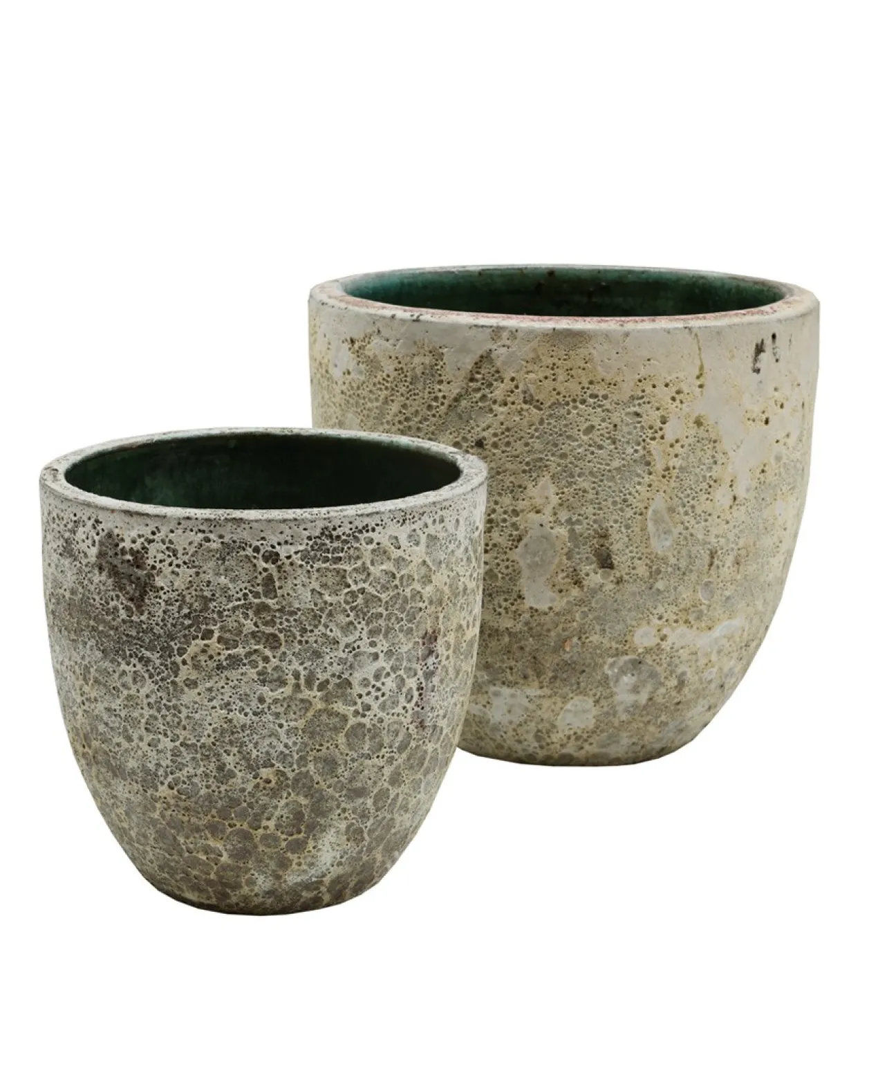 Plantenpot Laki relic beige Ø36/35 x H34/25 cm - set 2 stuks