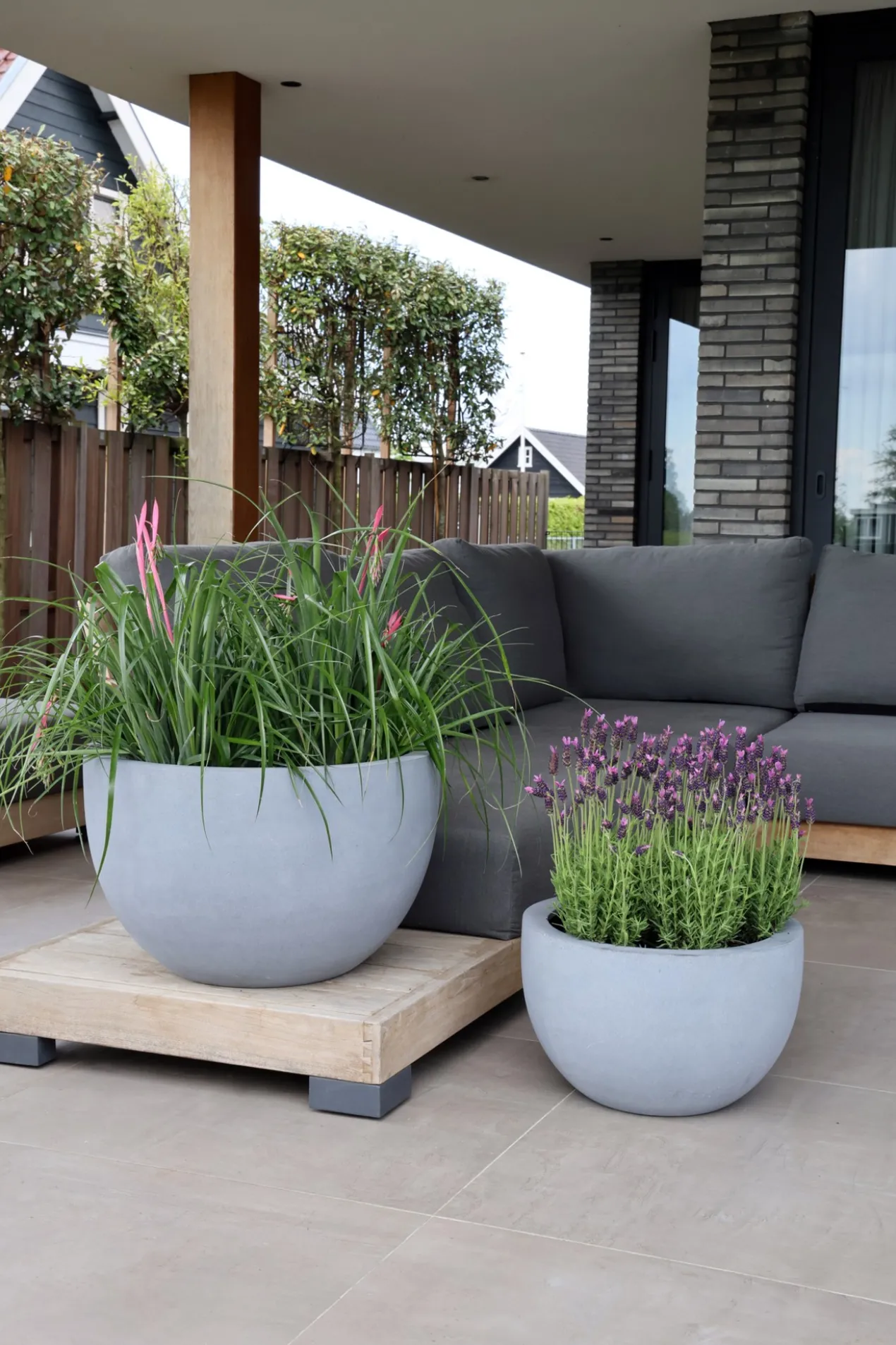 Plantenpot Louisiana grey Ø45 x H28 cm