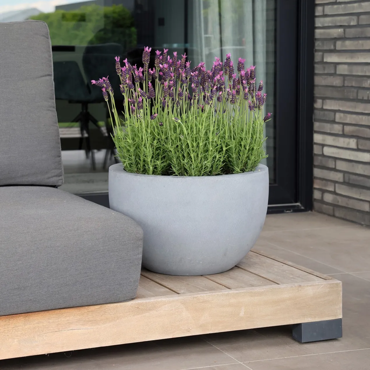 Plantenpot Louisiana grey Ø45 x H28 cm