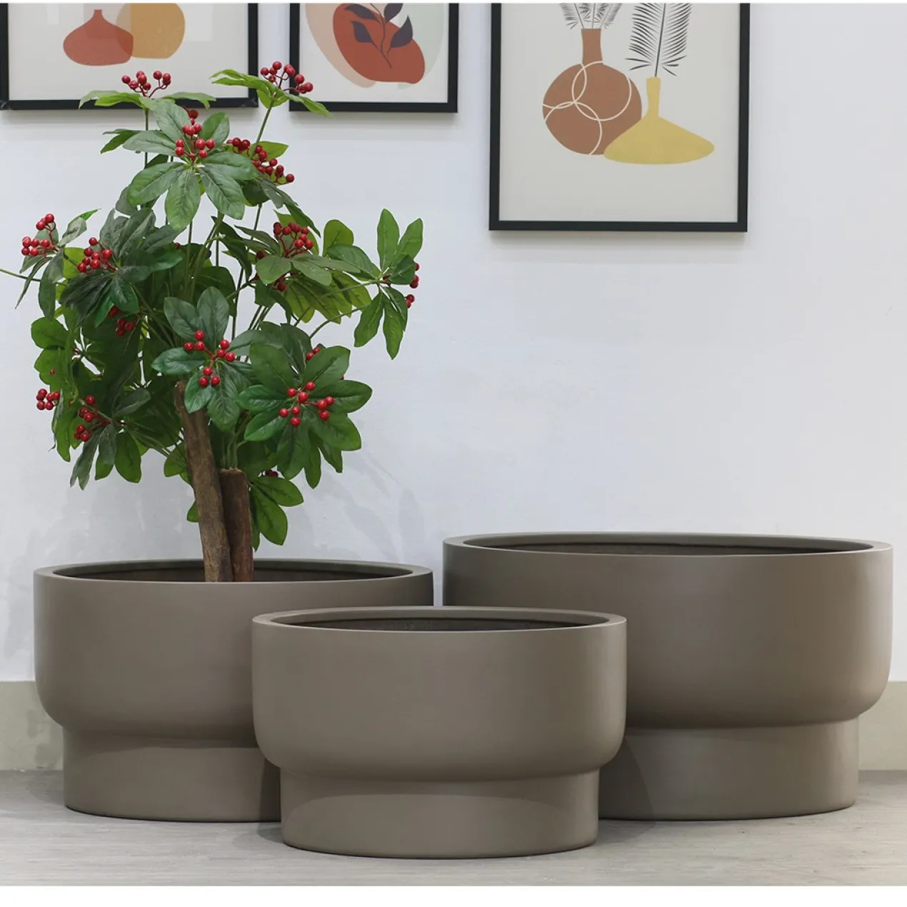 Plantenpot Nyborg L taupe Ø70 x H40cm