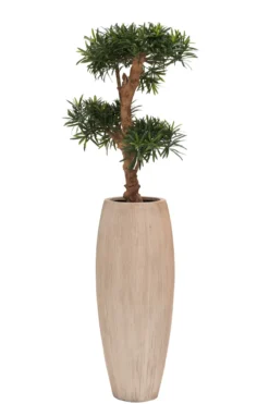 Plantenpot Surabaya S stripe beige Ø30 x H80 cm
