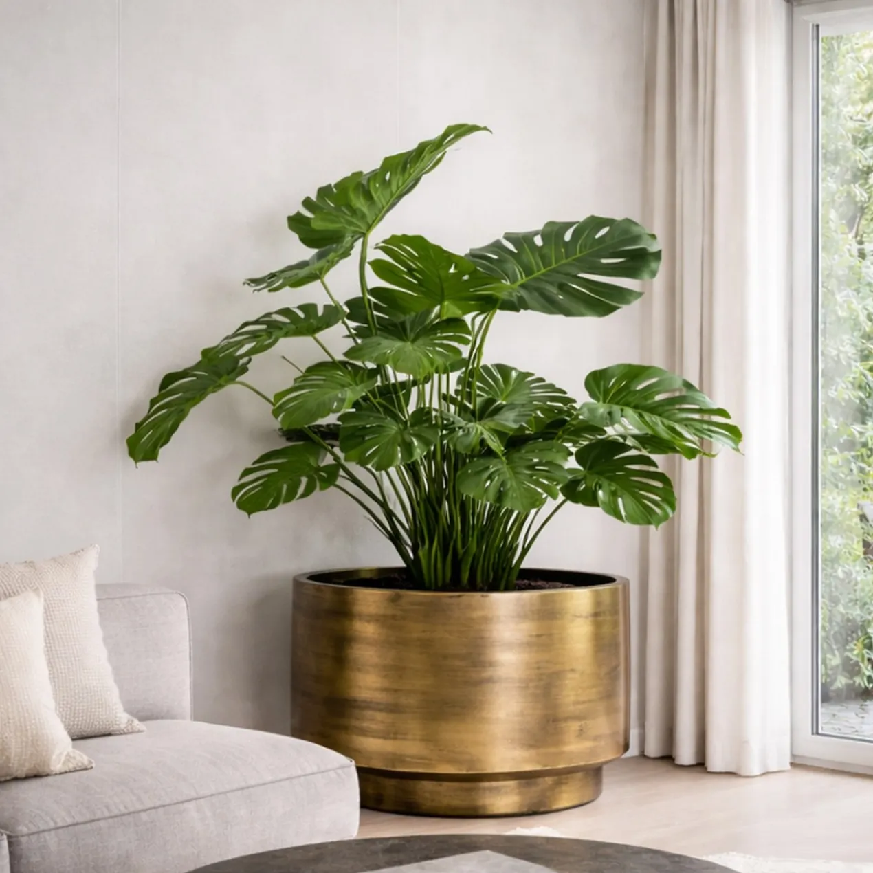 Plantenpot Uyuni L Ø80 cm aged brass
