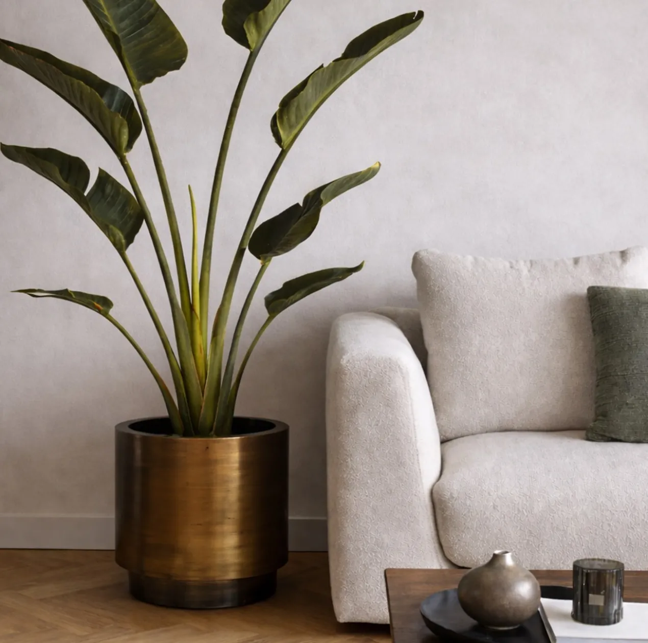 Plantenpot Uyuni S Ø40 cm aged brass