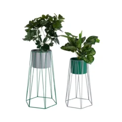 Plantenstandaard Retro mouse grey/retro green - set van 2