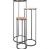 Plantentafels Sam Rond - Set van 3 - Bruin Mangohout