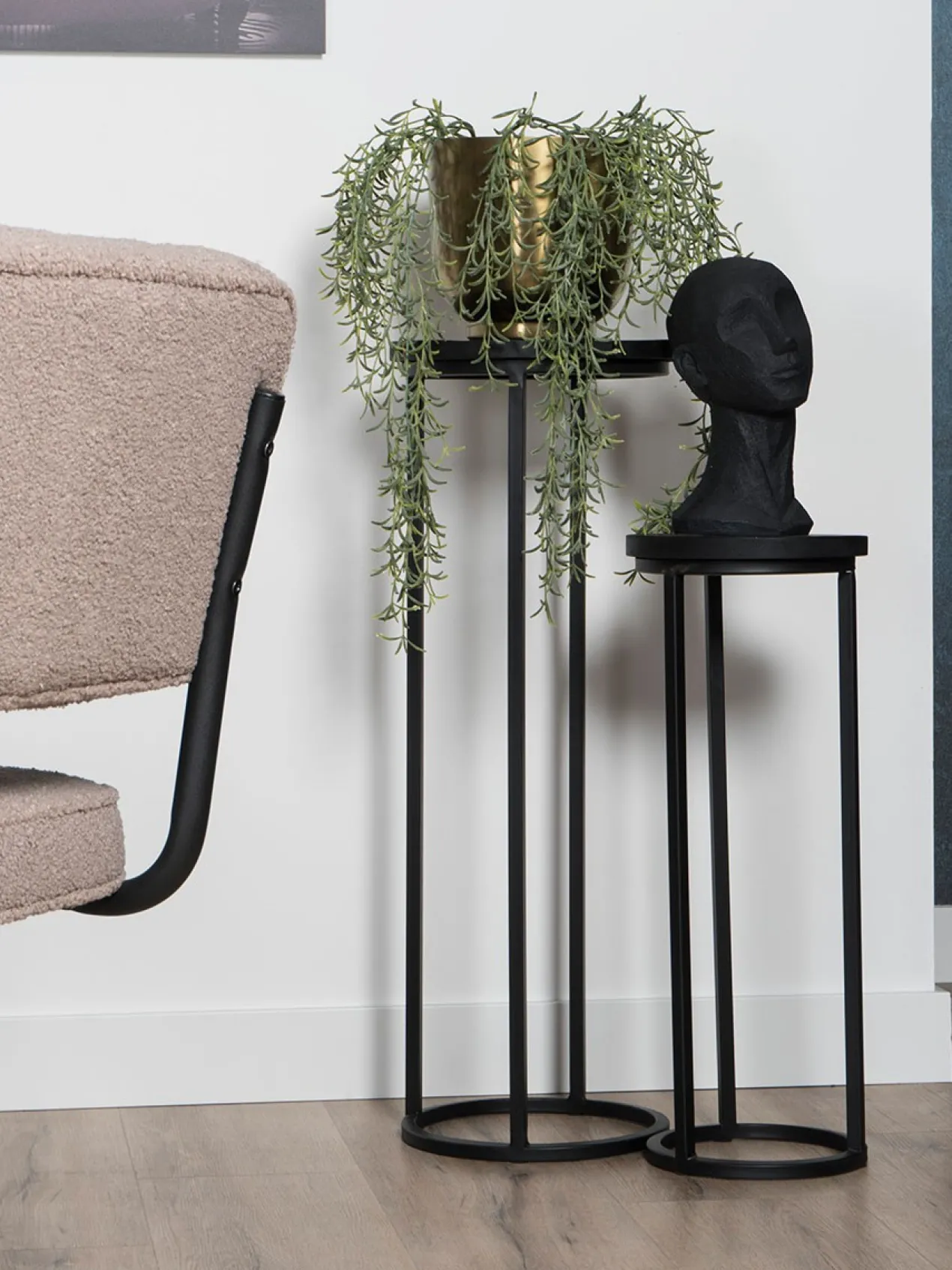 Plantentafels Sam Rond - Set van 3 - Bruin Mangohout