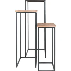 Plantentafels Sam Vierkant - Set van 3 - Bruin Mangohout