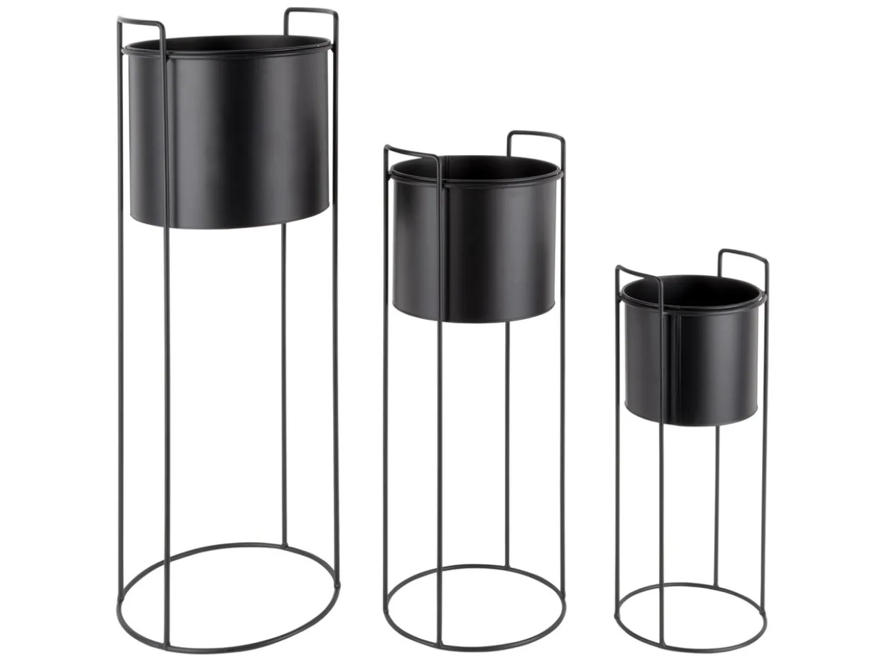 Plant pot set Essence round iron black