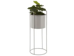 Plant pot set Essence round iron warm grey