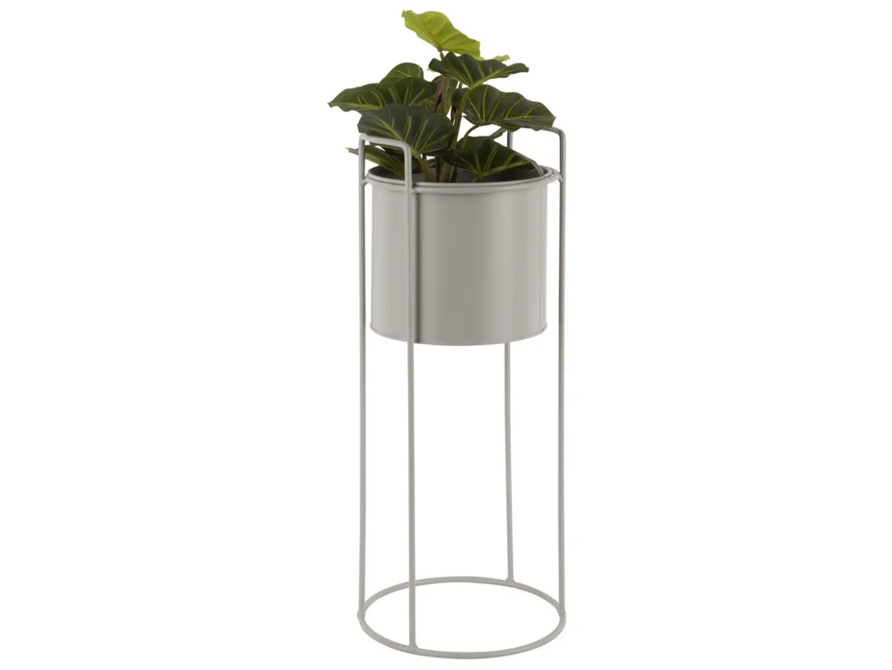 Plant pot set Essence round iron warm grey