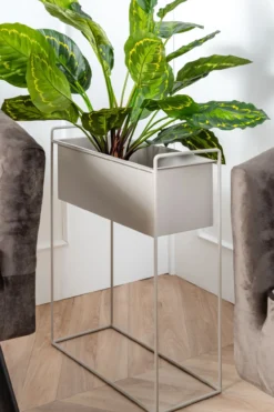 Plant pot set Essence straight iron warm grey