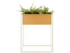 Plant pot set Essence straight iron ochre yellow