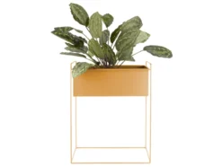Plant pot set Essence straight iron ochre yellow
