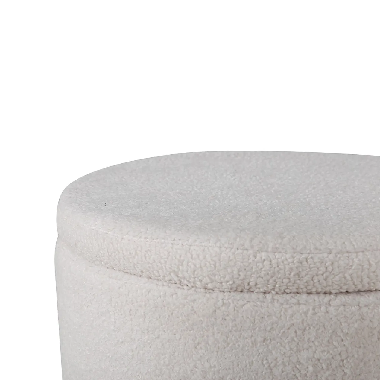 Poef Amelia teddystof met opbergruimte Wit