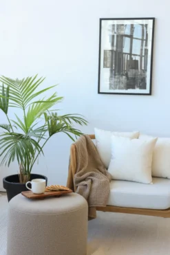Poef Bouclé naturel Ø56 cm
