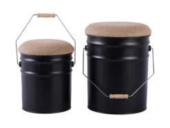 Poef Buckets (Set van 2) Poef Buckets - Zwart