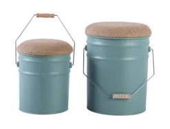 Poef Buckets (Set van 2) Poef Buckets - Grijsjade