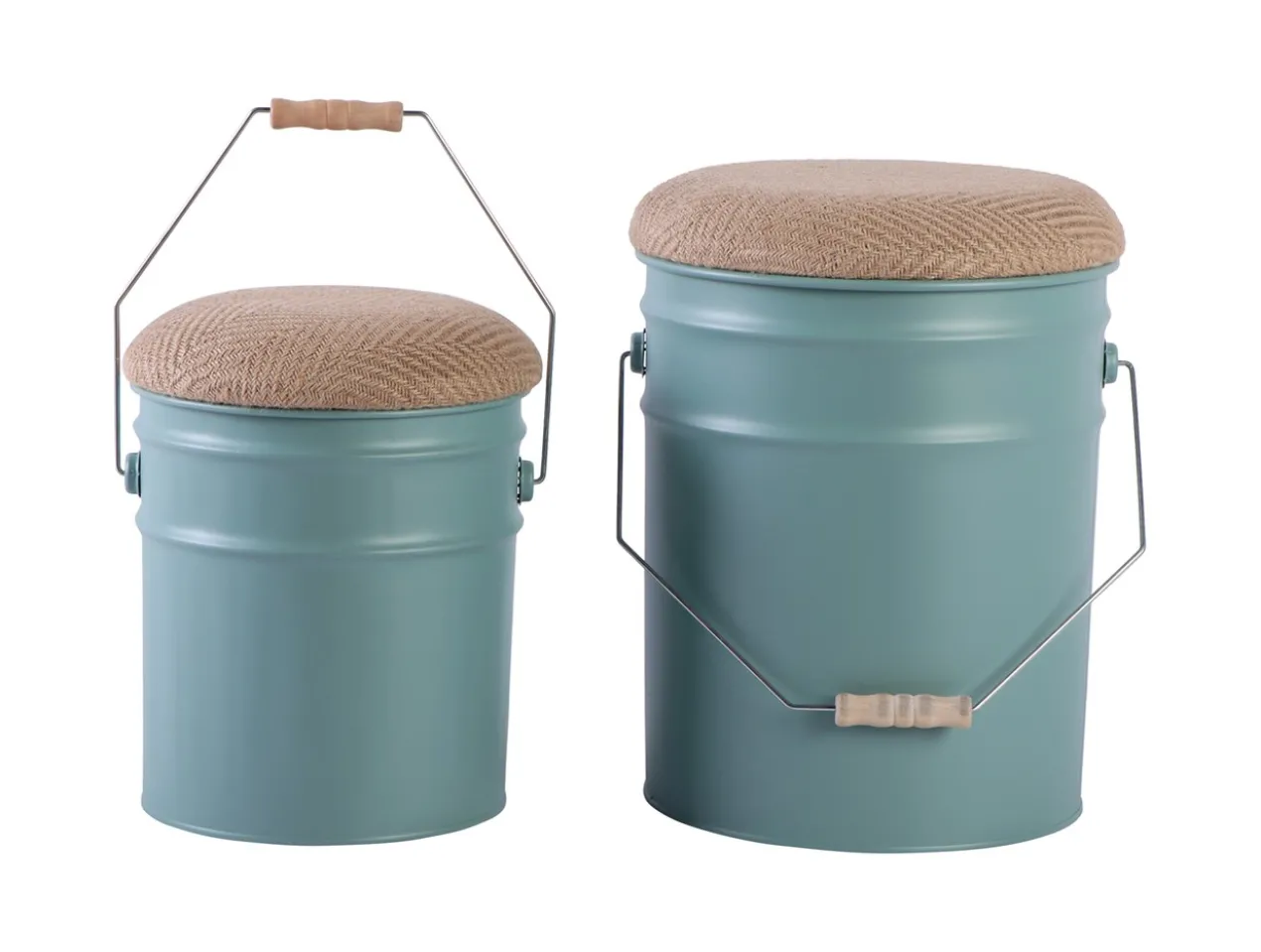 Poef Buckets (Set van 2) Poef Buckets - Grijsjade