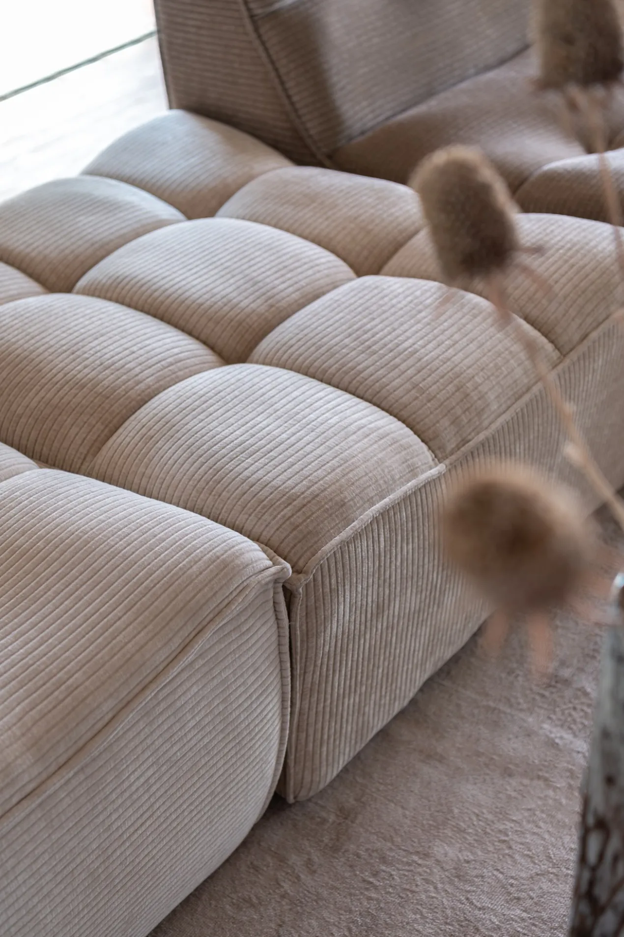 Poef Grid Taupe