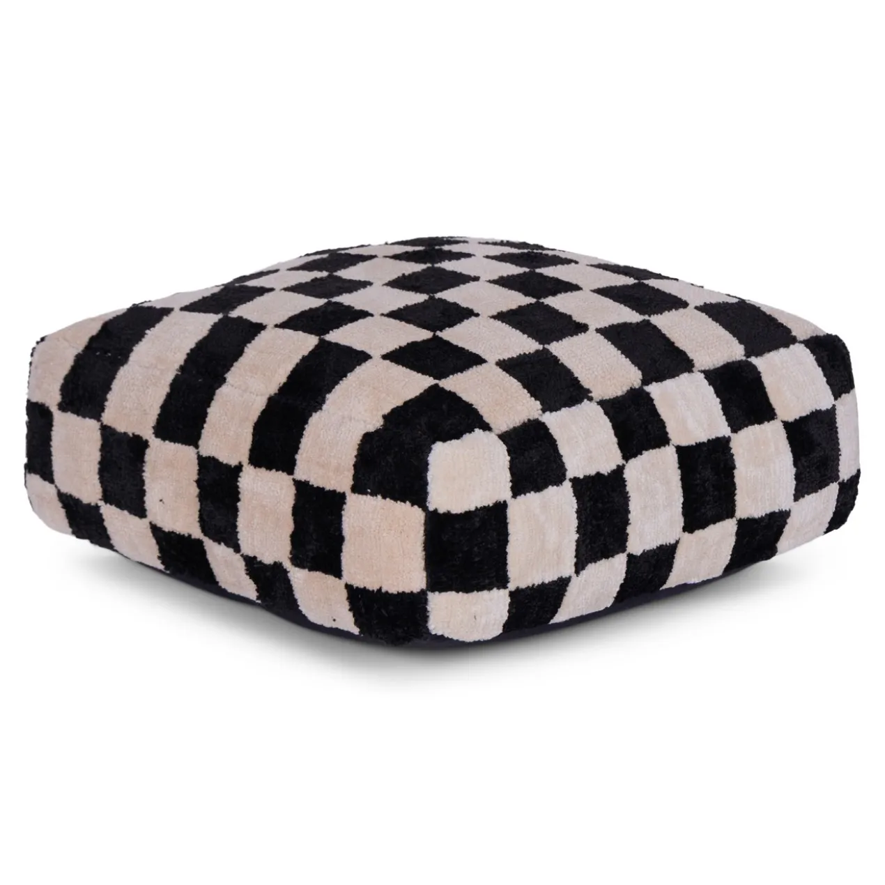 Poef Liam 20 cm black/white