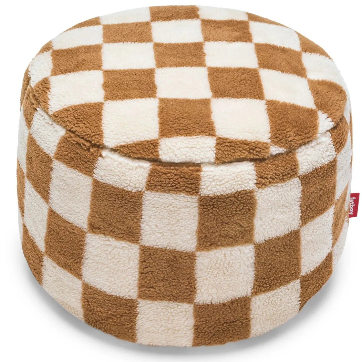 Poef Point Teddy chess almond creme